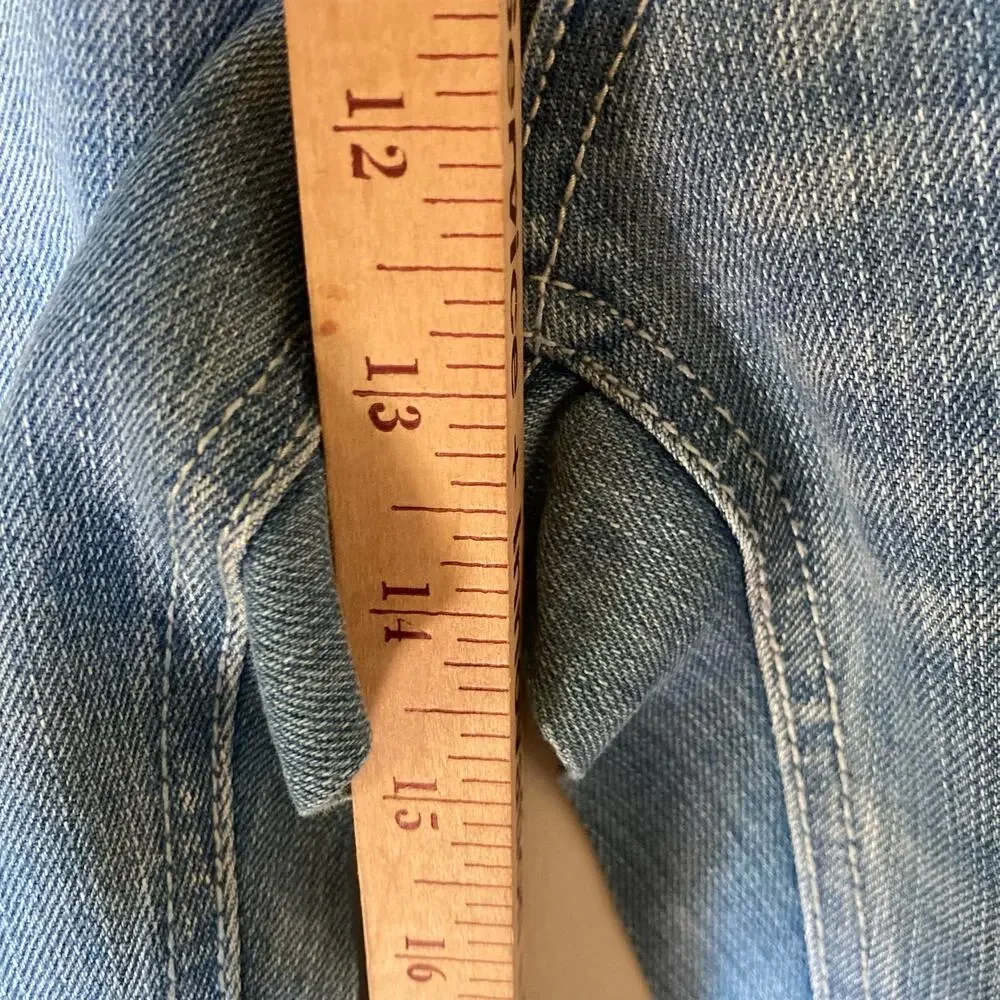 Parish Nation Y2K Distressed Medium Wash Straight Jeans Size 42x32